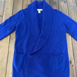 Banana Republic Cardigan Women's Medium Blue Violet Cashmere Merino Wool
